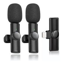 Microfone de Lapela Duplo Sem Fio Profissional MK-09 Para Iphone