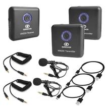 Microfone De Lapela Duplo Sem Fio Ultra-compacto Para Celulares E Câmeras - Greika Wm200