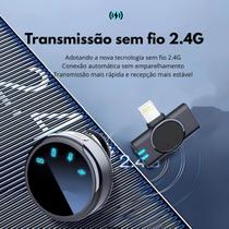 Microfone de Lapela Duplo Sem Fio VTR Electronics 2.4GHz para iPhone e Android