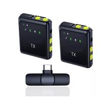 Microfone de Lapela Duplo Tx Tipo C Bluetooth Profissional