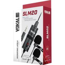 Microfone de Lapela Duplo Vokal SLM20 F002