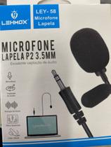 Microfone De Lapela Entrada P2 3.5mm Com Presilha - Ley-58 - Lehmox