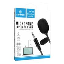 Microfone De Lapela Entrada P2 3.5mm Com Presilha - Ley-58 - Lehmox