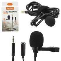 Microfone De Lapela Entrada P2 com Saída P3 Lavalier