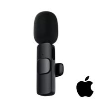 Microfone de Lapela Estéreo Gravação YouTube, TikTok, Podcast Compatível iPhone