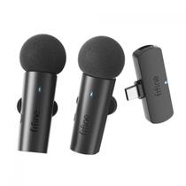 Microfone de Lapela Fifine M8, Duplo, Wireless, USB Tipo-C, Black Microfone de Lapela Fifine M8, Duplo, Wireless, USB Tipo-C, Black