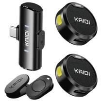 Microfone de Lapela Kaidi KMF4 Profissional Áudio Gravação Celular PC Entrevista Sem Fio