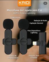 Microfone de Lapela Lightining Kaidi KMF5-A