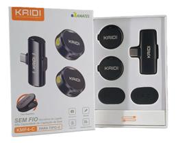 Microfone de Lapela Magnético Sem Fio Kaidi KMF4-C Tipo-C Microfone de Lapela Magnético Sem Fio Kaidi KMF4-C Tipo-C
