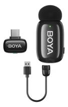 Microfone De Lapela Mini-07 Android Tipo C Cor Cinza-escuro