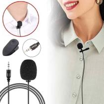 Microfone De Lapela P2 Stéreo Profissional Youtubers Câmera Pc Computador Desktop Gravações Entrevistas Conferência