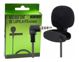 Microfone de Lapela P3 Stereo com Clip 2,5mts X-Cell XC-ML-02