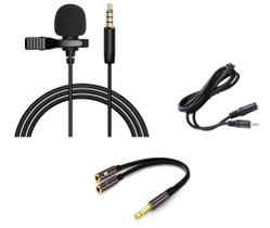 Microfone de Lapela Para Celular Com Cabo Adaptador P3 E Cabo de Áudio Extensor P2XJ2 - IUNIT