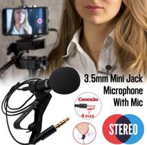 Microfone de Lapela Para Celular Profissional Omnidirecional P3 Stereo Original Universal Smartphone