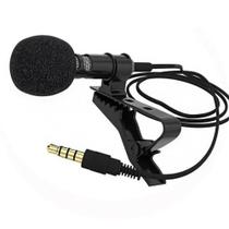 Microfone de Lapela Profissional Celular Gravaçao Audio Youtuber Jornalista Reportagem Palestra Evento Professor Smartphone