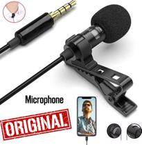 Microfone De Lapela Profissional Para Celular Smartphone Universal Youtubers Stereo Gravação de Vídeo