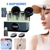 Microfone de Lapela Profissional Sem Fio Duplo Anti ruído P/ iPhone, Android, Tik tok, YouTube VLOG