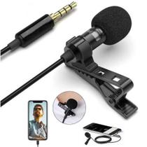 Microfone de lapela profissional stereo para celular smartphone iphone android tablet notebook - CJR