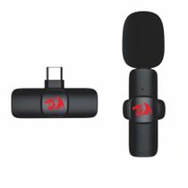 Microfone De Lapela Redragon Athan Wireless 2.4ghz Usb Tipo-c Com Anc Preto Gm93 Microfone De Lapela Redragon Athan Wireless 2.4ghz Usb Tipo-c Com Anc Preto Gm93
