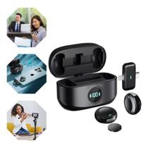 Microfone de Lapela Sem Fio 2 in 1 Type C e Lightning REDUCÃO DE RUÍDO DE IA Microfone duplo MCF-38A