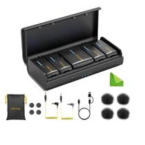 Microfone de lapela sem fio 7RYMS iRay DW40 com 4 transmissores Microfone de lapela sem fio 7RYMS iRay DW40 com 4 transmissores