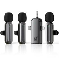 Microfone de lapela sem fio AWSENS 3 em 1 para iPhone/Android Microfone de lapela sem fio AWSENS 3 em 1 para iPhone/Android