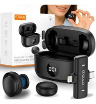 Microfone de Lapela Sem fio Duploa A Gold Com Case