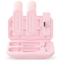 Microfone de Lapela Sem Fio Ecomxia WM300 para iPhone - Rosa