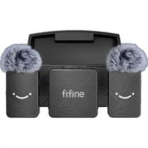 Microfone de Lapela Sem Fio Fifine M9 Duplo 2.4GHz 48kHz USBC iPhone Android Câmera Preto Microfone de Lapela Sem Fio Fifine M9 Duplo 2.4GHz 48kHz USBC iPhone Android Câmera Preto