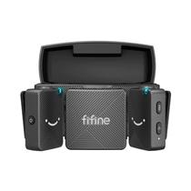 Microfone de Lapela Sem Fio Fifine M9 Duplo 2.4GHz 48kHz USBC iPhone Android Câmera Preto Microfone de Lapela Sem Fio Fifine M9 Duplo 2.4GHz 48kHz USBC iPhone Android Câmera Preto