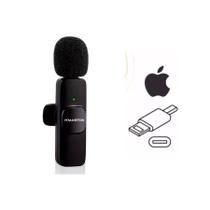 Microfone de Lapela Sem Fio K9 Vlog Compatível Tipo C e iPhone Direct Selling