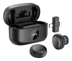 Microfone de Lapela Sem fio Magnético Redução de Ruído Entra Type-C e Lightning AGOLD MCF-38A