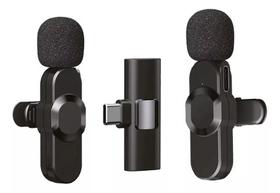 Microfone de Lapela Sem Fio Onistek ONMC813 - Kit com 2 Unidades para Conectores Tipo C