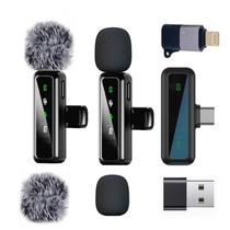 Microfone de Lapela Sem Fio Ordele Alcance de 200 m Mini Mic