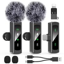 Microfone de lapela sem fio QUZAZBU USB C para iPhone/Android