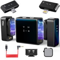 Microfone de Lapela Sem Fio Rythflo - Cancelamento de Ruído, 25h de Bateria, Alcance de 229 Pés Microfone de Lapela Sem Fio Rythflo - Cancelamento de Ruído, 25h de Bateria, Alcance de 229 Pés