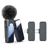 Microfone de Lapela Sem Fio Rythflo - Compatível com iPhone, Android e PC