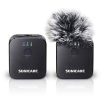 Microfone de lapela sem fio SONICAKE 2,4 GHz 50 m, alcance 10 h