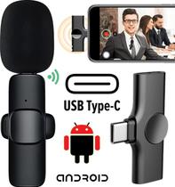 Microfone De Lapela Sem Fio Usb Type C Wireless Gravar Vídeo No Celular Conector Para Android Live Vlog Podcast Youtuber - Leffa Shop