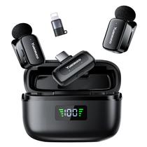 Microfone de lapela sem fio Yuaceuco Mini para iPhone e Android Microfone de lapela sem fio Yuaceuco Mini para iPhone e Android