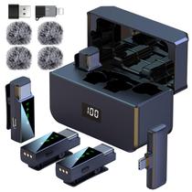 Microfone de lapela sem fio ZERFUN 4 para iPhone/Android/PC