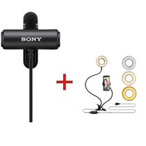 Microfone De Lapela Sony Ecm-Lv1 Original + Ring Light Led