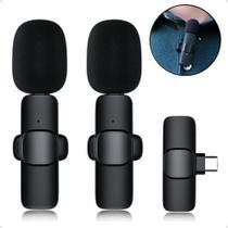 Microfone De Lapela Tipo C Android Duplo Sem fio