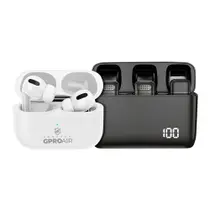 Microfone de Lapela - Tipo C com Adaptador Lightning + Fone de ouvido bluetooth GPro Air - Gshield