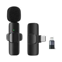 Microfone De Lapela Universal Para iPhone Android iPad Lightning Type C Gravação Inteligente Sem Fio