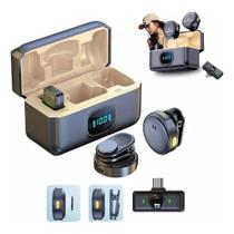 Microfone De Lapela Wireless Para Iphone E Android Sem Fio Anti Ruído Microfone De Lapela Wireless Para Iphone E Android Sem Fio Anti Ruído