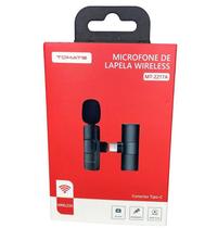 Microfone de Lapela Wireless para Type-C e Lightning Tomate MT-2217A