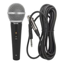 microfone de mão dinâmico com cabo xlr p10 5 metros metal botão liga desliga profissional redução de ruído hd alta qualidade tomate mt-1012