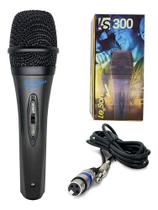 Microfone De Mão Dinâmico Com Fio 3 Metros Ls300 Preto Leson