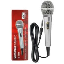 Microfone De Mão Dinâmico Prata Mxt M-1800s Com Cabo P10 3 Metros